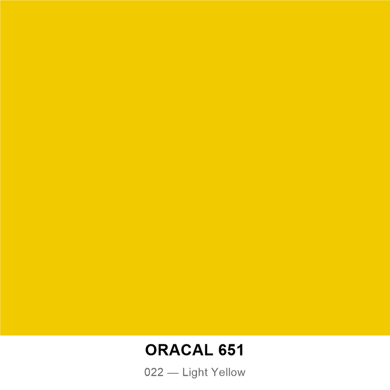 ORACAL® 651 Gloss Intermediate Cut Vinyl — 022 — Light Yellow / 24" x 10 Yards