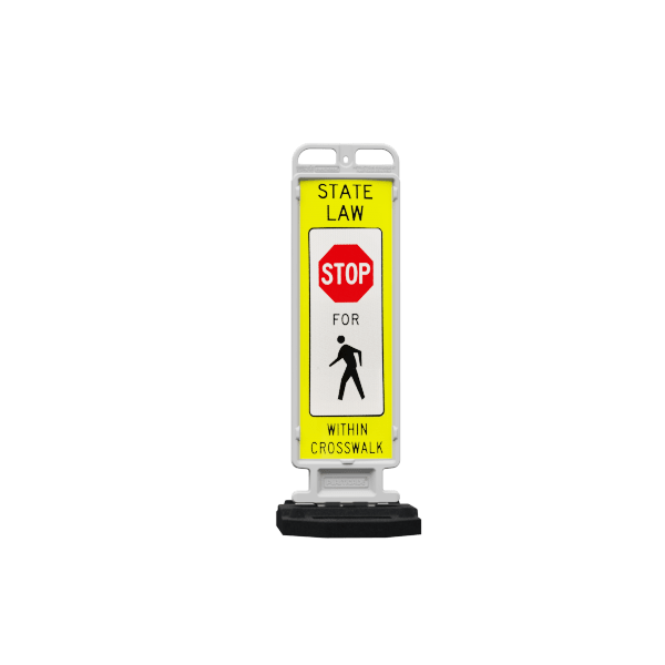 Plasticade 36Hx12W Crosscade Crosswalk Sign With 28 lb Base