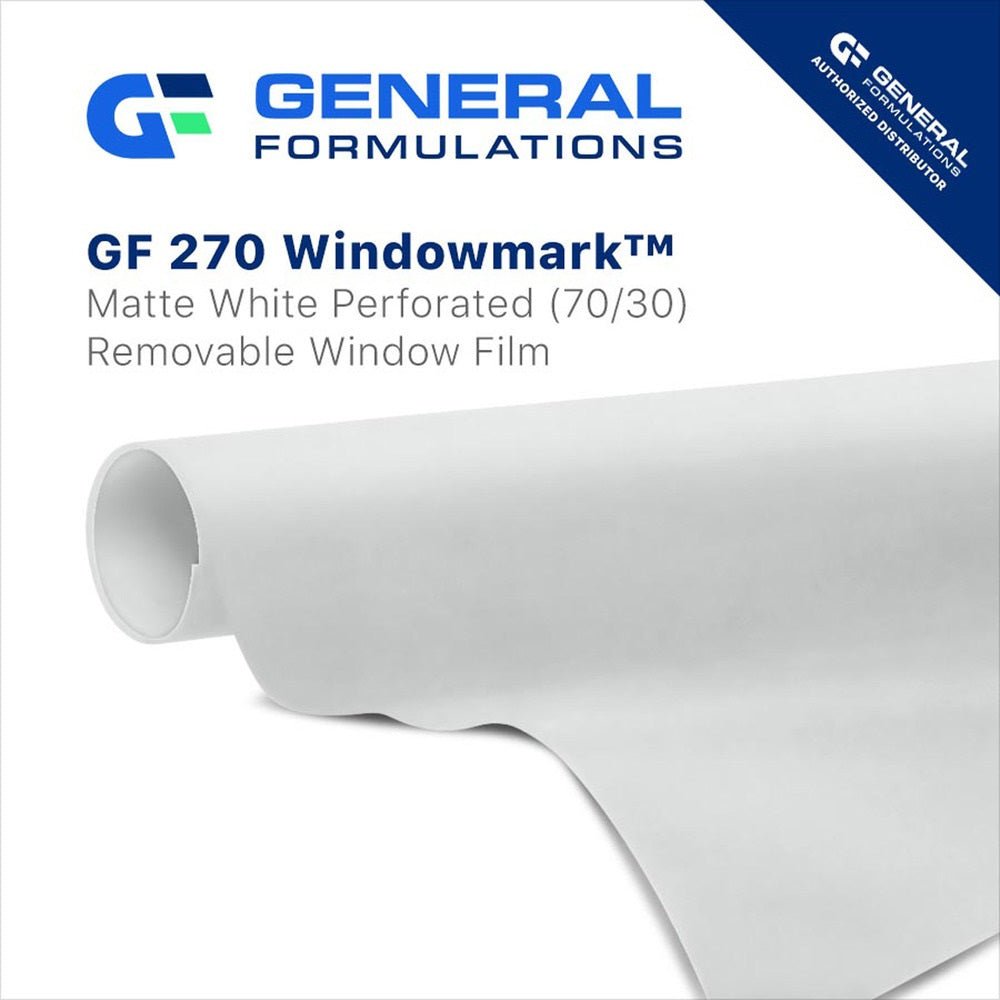 General Formulations GF 270 WindowMark UV Digital Matte White Perforated 70/30 Window Film