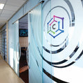 General Formulations® GFC790AE Print - N - Privacy™ 3 - mil Polymeric Etched Glass Vinyl (Light) - SFPlastics&sSignSupply