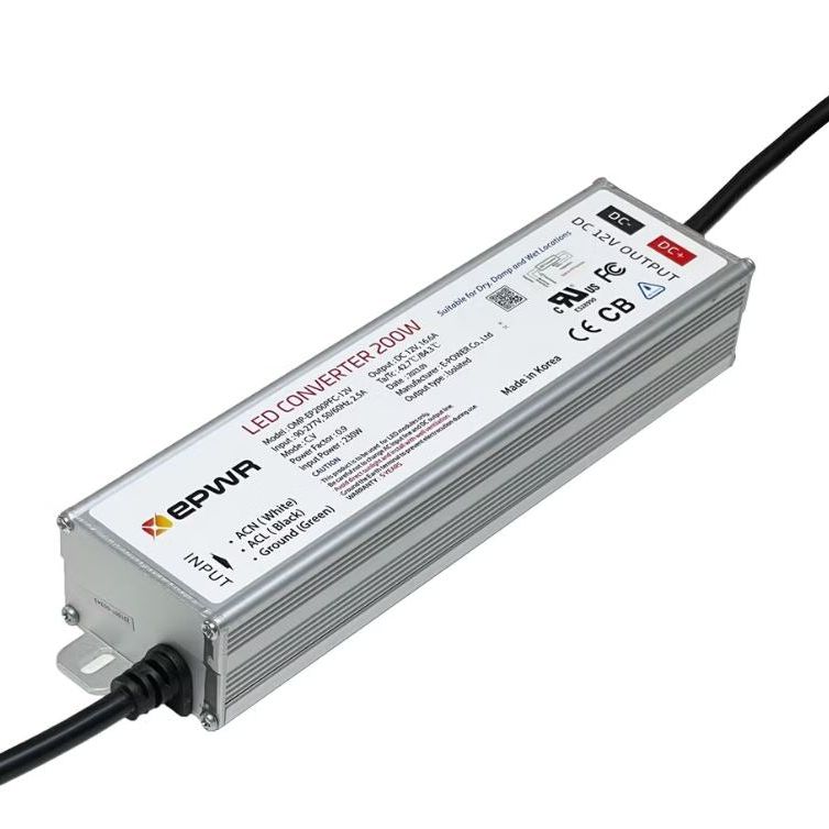 LED Power Supply 12VDC 16.7A Waterproof