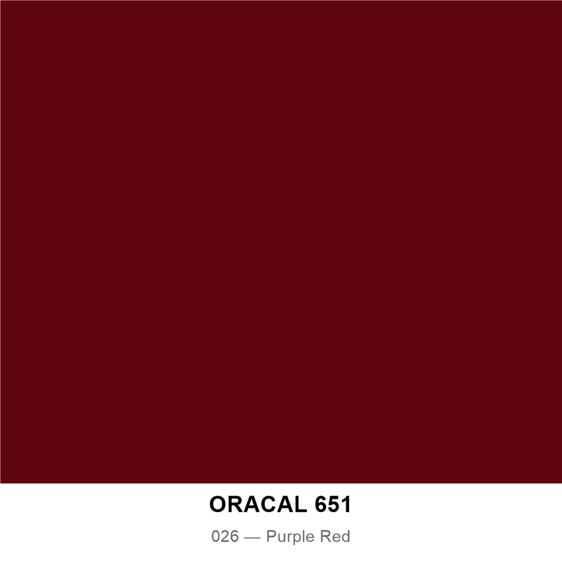 ORACAL® 651 Gloss Intermediate Cut Vinyl — 026 — Purple Red / 24" x 50 Yards
